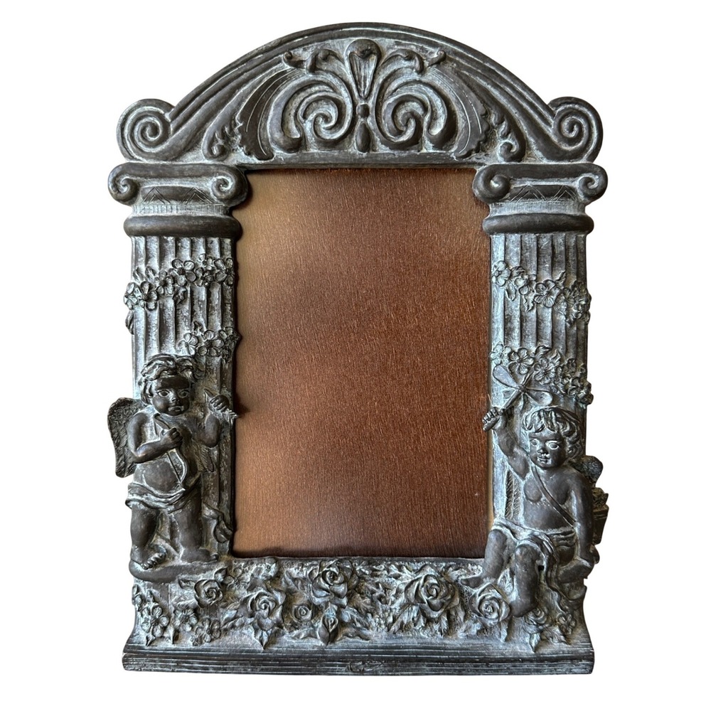 Noble Arts Cherub Angel Ornate Picture Frame Pewter Finish 5x7 Roman‎ Column